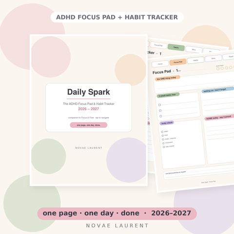 Daily Spark — The ADHD Focus Pad & Habit Tracker 2026–2027