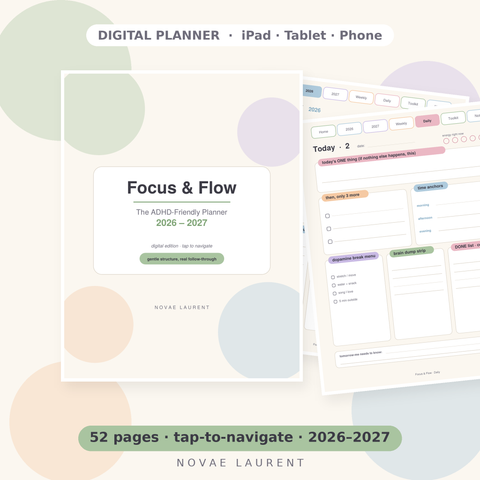 Focus & Flow — The ADHD-Friendly Digital Planner 2026–2027