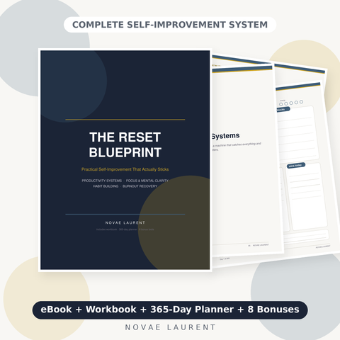 The Reset Blueprint — Complete Self-Improvement System (eBook + Workbook + 365-Day Planner + 8 Bonuses)