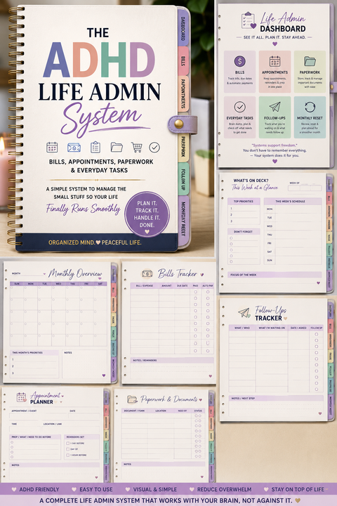 The ADHD Life Admin System approved planner cover