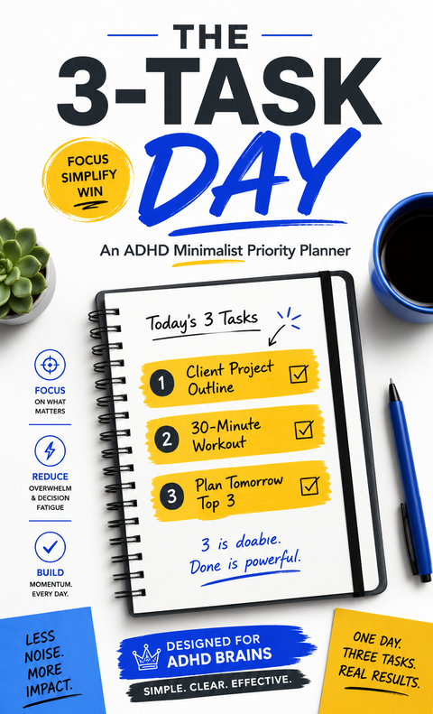 The 3-Task Day — An ADHD Minimalist Priority Planner